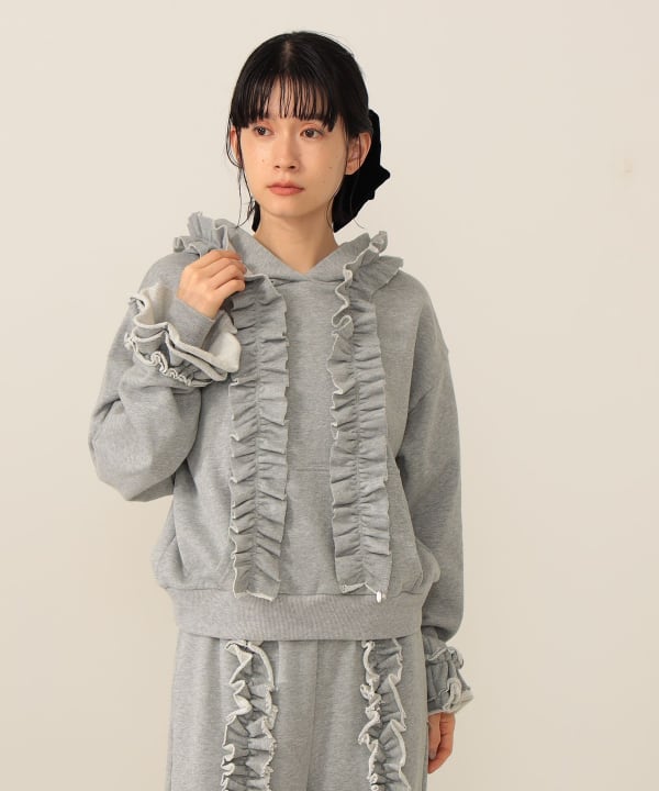 CAROLINA GLASER（カロリナ グレイサー）フリルスウェット フーディ