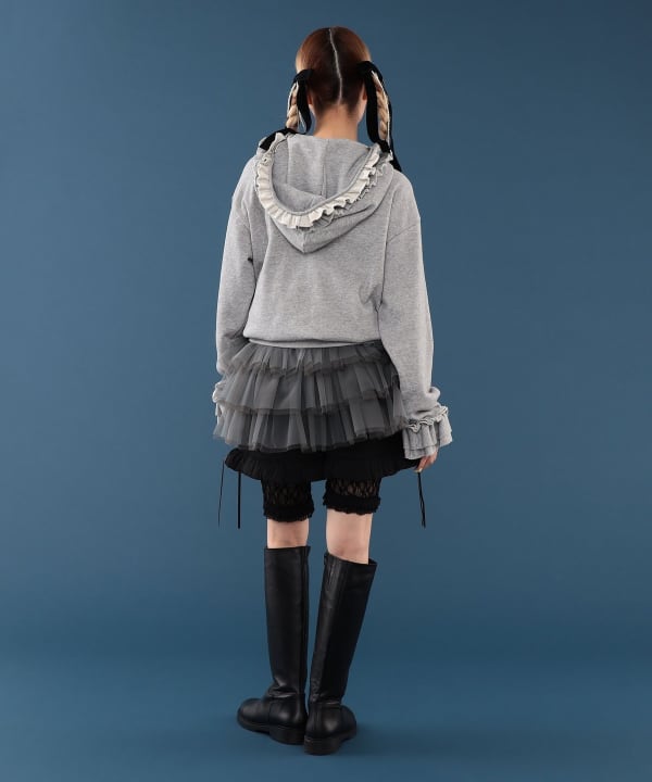フリル プルオーバー スウェット Model : H163 B77 W60 H83　Size : ONE SIZE