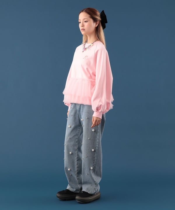 チュール フリル スウェット Model : H163 B77 W60 H83　Size : ONE SIZE