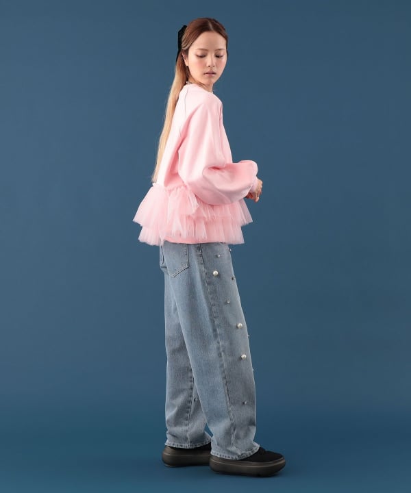 チュール フリル スウェット Model : H163 B77 W60 H83　Size : ONE SIZE