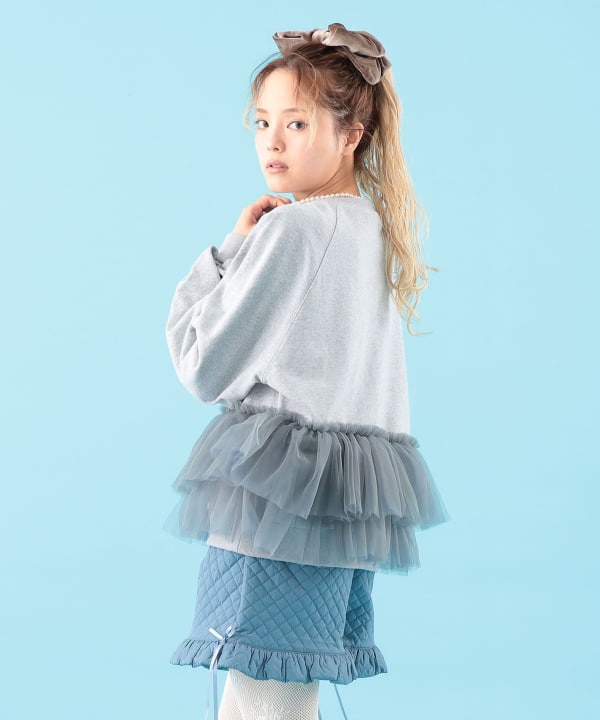 チュール フリル スウェット Model : H163 B77 W60 H83　Size : ONE SIZE