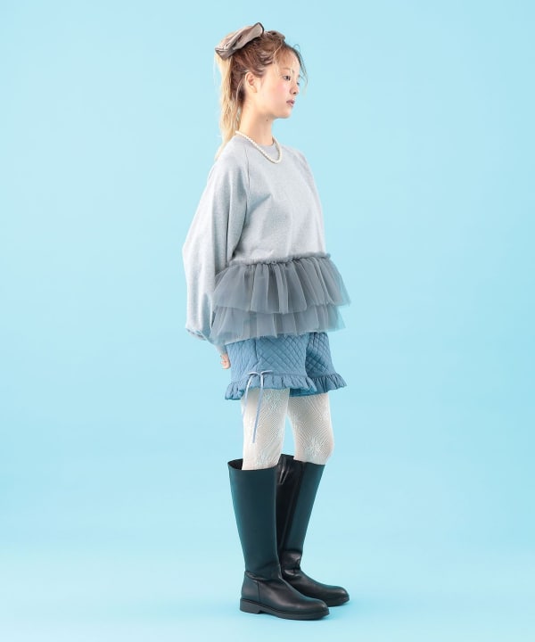 チュール フリル スウェット Model : H163 B77 W60 H83　Size : ONE SIZE