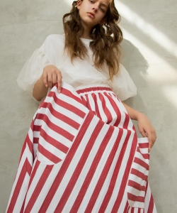 CAROLINA GLASER / オーガンジーバルーンスリーブ トップス