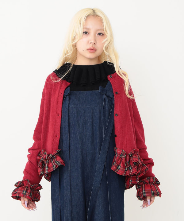 CAROLINA GLASER（カロリナ グレイサー）チェックフリルカーディガン