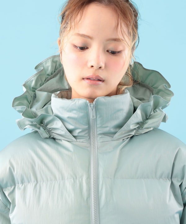 カラー 中綿 フード ブルゾン Model : H163 B77 W60 H83　Size : ONE SIZE