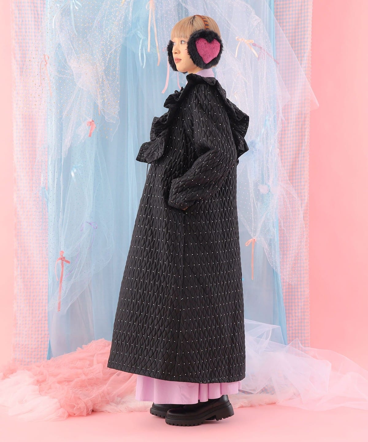 CAROLINA GLASER（カロリナ グレイサー）ラメドット フリル コート