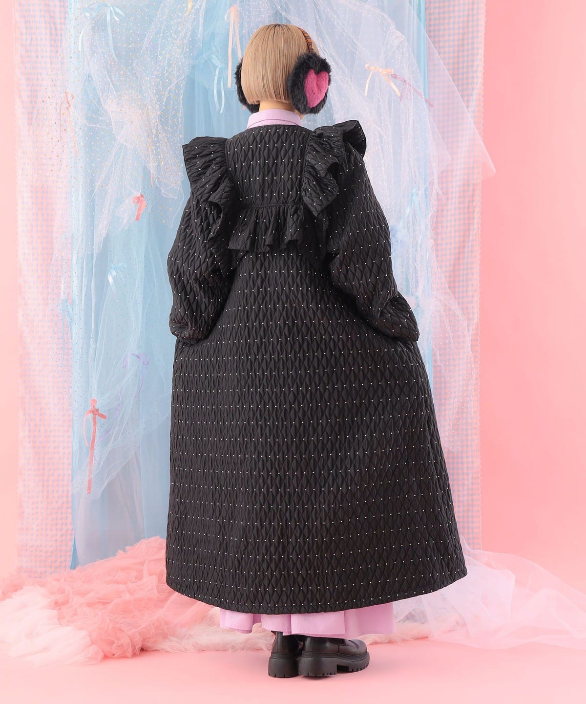 CAROLINA GLASER（カロリナ グレイサー）ラメドット フリル コート