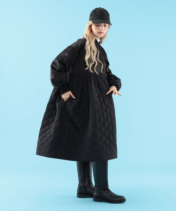 【+10%ポイントUP】キルティング コート Model : H163 B77 W60 H83　Size : ONE SIZE
