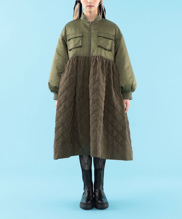 【+10%ポイントUP】キルティング コート Model : H163 B77 W60 H83　Size : ONE SIZE