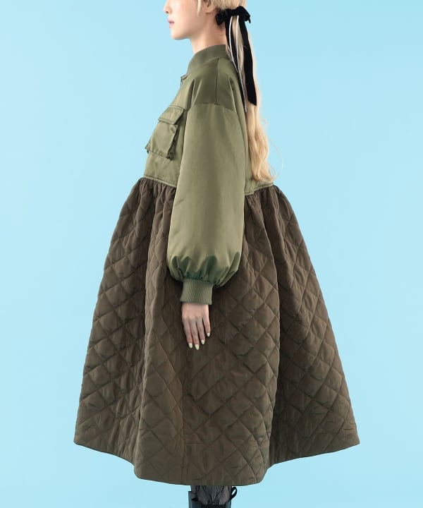 【+10%ポイントUP】キルティング コート Model : H163 B77 W60 H83　Size : ONE SIZE