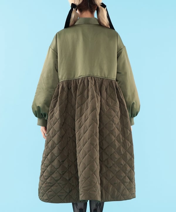 【+10%ポイントUP】キルティング コート Model : H163 B77 W60 H83　Size : ONE SIZE