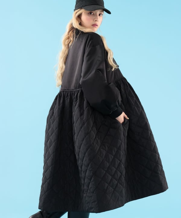 【+10%ポイントUP】キルティング コート Model : H163 B77 W60 H83　Size : ONE SIZE