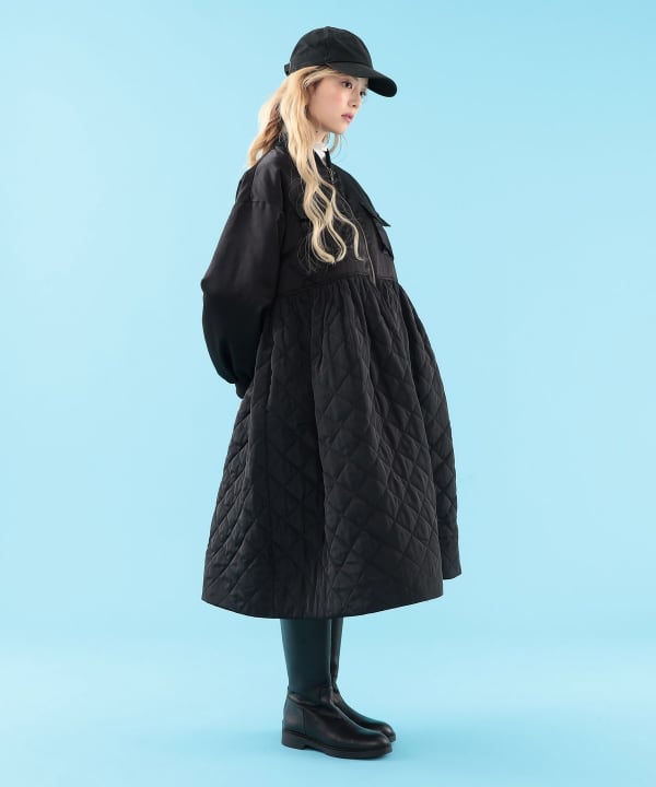 【+10%ポイントUP】キルティング コート Model : H163 B77 W60 H83　Size : ONE SIZE