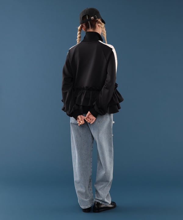 【+10%ポイントUP】パール & ビジュー デニム パンツ Model : H163 B77 W60 H83　Size : ONE SIZE