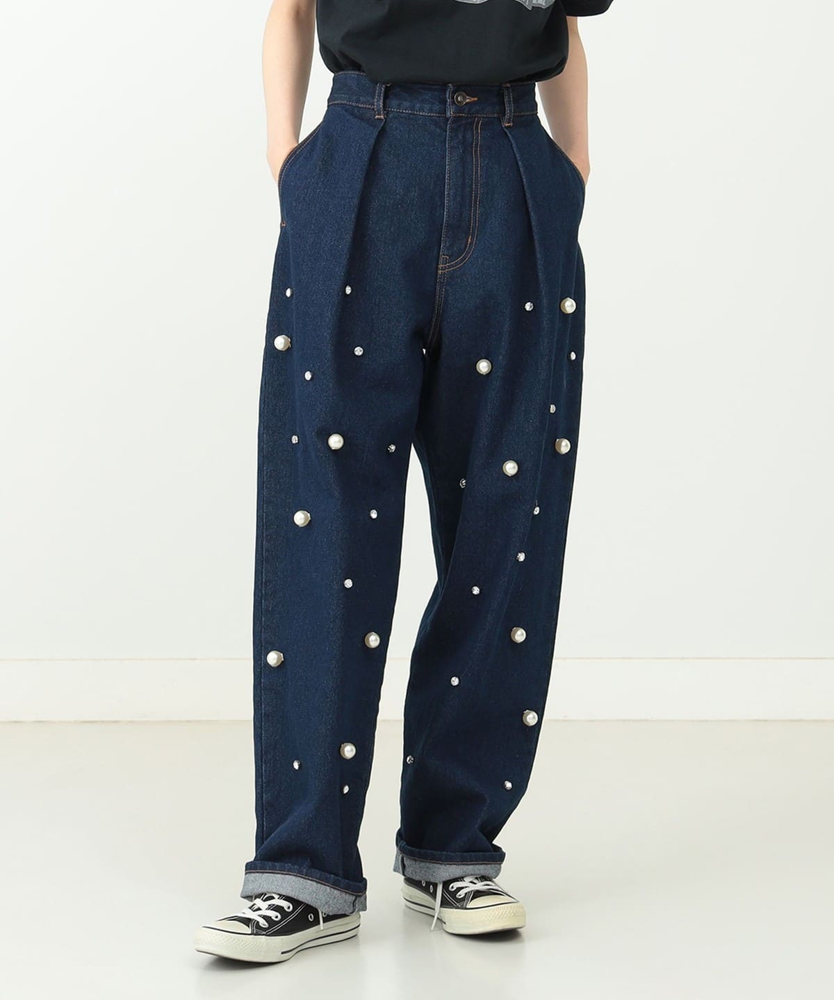 パール デニムパンツ パンツ WOMEN INDIGO ONE SIZE パール デニムパンツ パンツ WOMEN INDIGO ONE SIZE