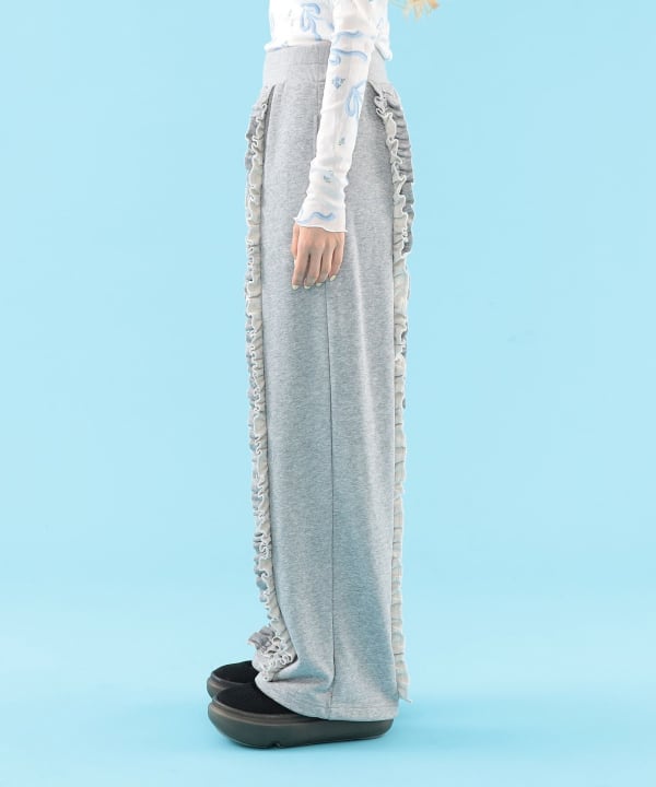 フリル スウェット パンツ Model : H163 B77 W60 H83　Size : S