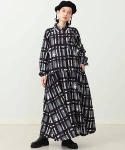 CAROLINA GLASER / チェックプリントシャツ ワンピース