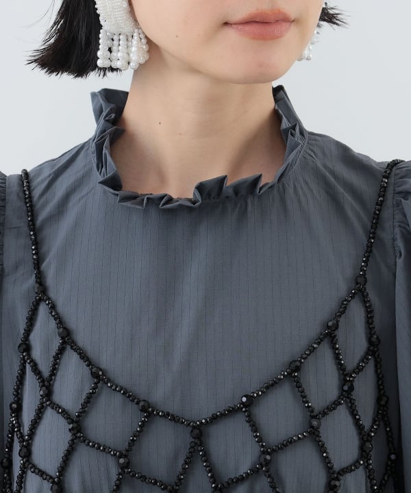 CAROLINA GLASER（カロリナ グレイサー）ビーズビスチェ付 ワンピース