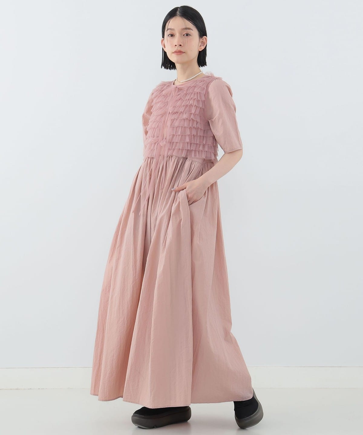 Beams Carolina Glaser フリルドット ワンピース CAROLINA GLASER（カロリナ グレイサー）の「CAROLINA GLASER
