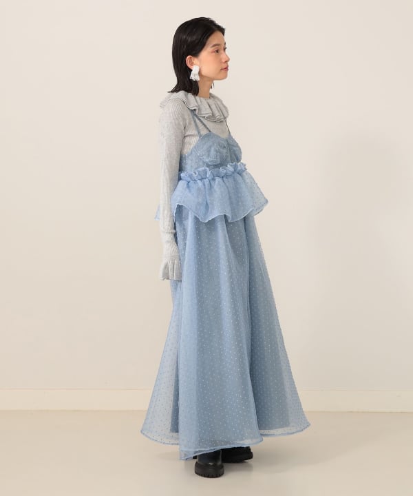 完売品 新品 CAROLINA GLASER フリルチュール ワンピース ブルー 完売品 新品 CAROLINA GLASER フリルチュール ワンピース ブルー