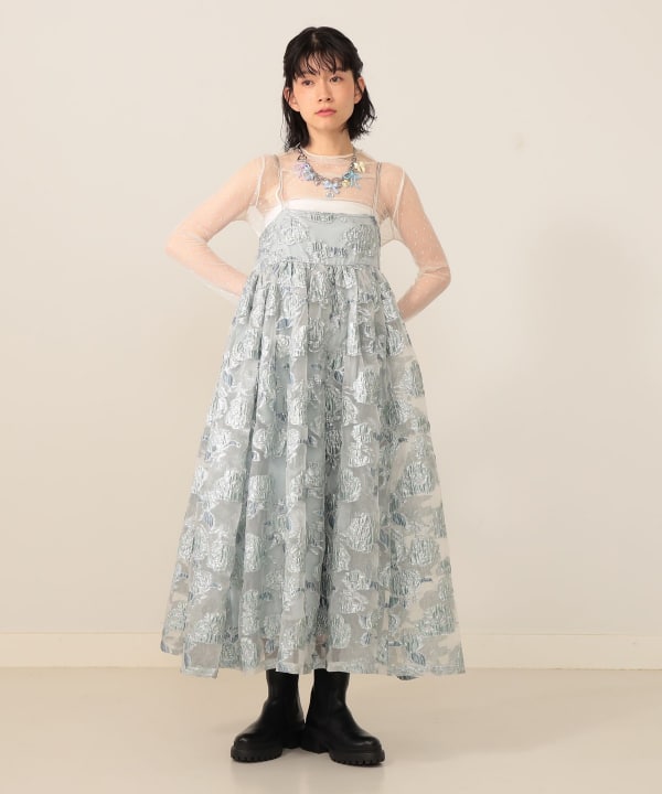 最終値下げ　CAROLINA GLASER / フラワージャカードワンピース CAROLINA GLASER（カロリナ グレイサー）の「フラワージャカード