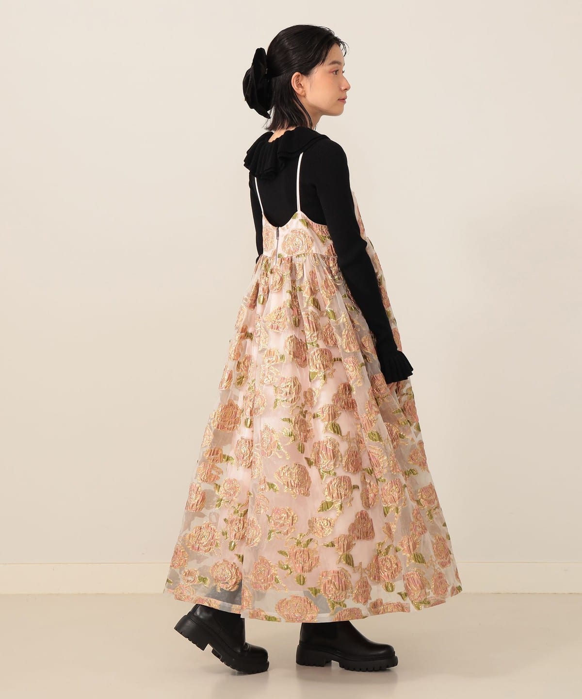 CAROLINA GLASER（カロリナ グレイサー）フラワージャカード ラメ