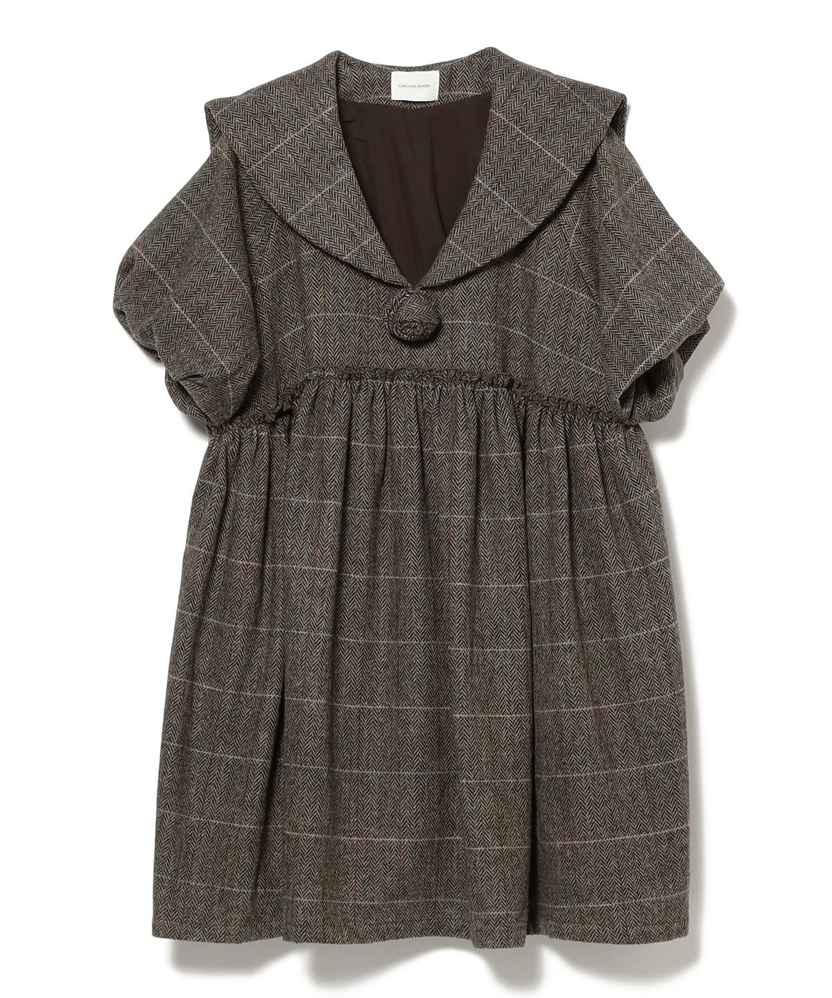 チェック ミニワンピース ワンピース WOMEN MOCHA M