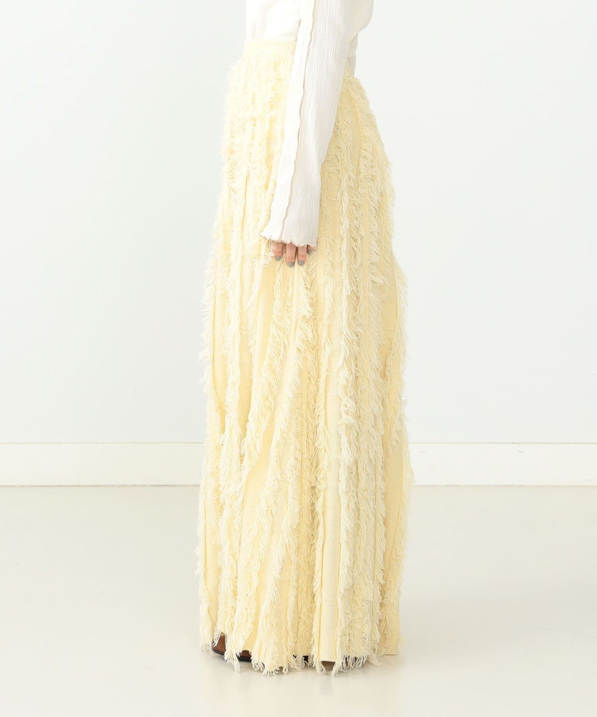 CAROLINA GLASER カッティング リネン フレア スカート+