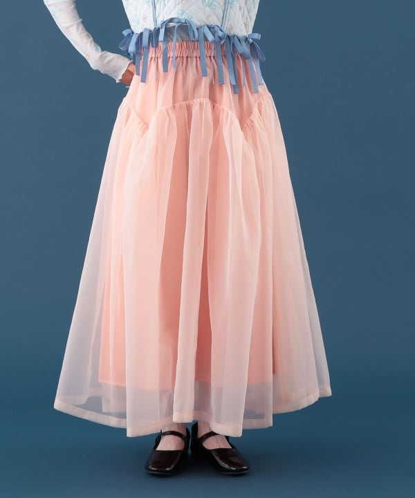 オーガンジー スカート Model : H163 B77 W60 H83　Size : S