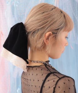 ベロア レース ヘアゴム
