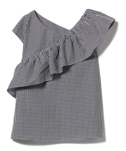 Ray BEAMS / アシメ フリル ノースリーブ ブラウス△