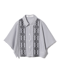 Ray BEAMS / 短袖刺繡襯衫