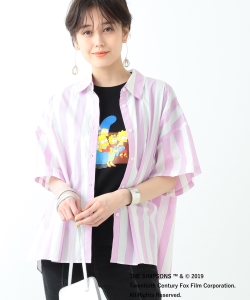 Ray BEAMS / ワイドストライプ ビッグ シャツ◇