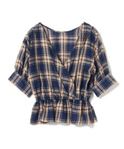 Ray BEAMS / チェック 2way カシュクール ブラウス