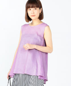 Ray BEAMS / リネン フレア ノースリーブシャツ