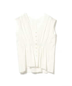 Ray BEAMS / ウエストギャザー Vネック ノースリーブ