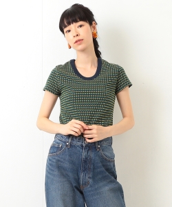 Ray BEAMS / チェリー柄 リンガー Tシャツ