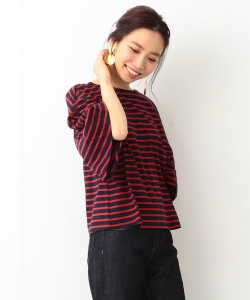 Ray BEAMS / ボーダー バルーン ショートスリーブ Tシャツ