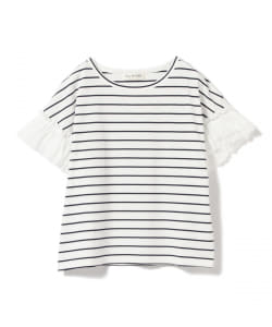 Ray BEAMS / ギャザー フリルスリーブ Tシャツ