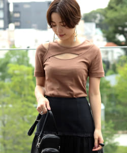 Ray BEAMS / アシンメトリー オープン レイヤード Tシャツ