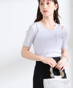 Ray BEAMS / アシンメトリー ヘンリーネック レイヤード Tシャツ
