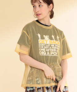 Ray BEAMS / チュール シアー ハーフスリーブ Tシャツ