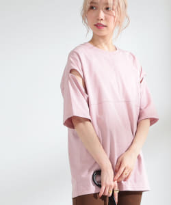 Ray BEAMS / 2way スリット スリーブ Tシャツ