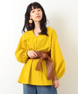 【WEB限定】Ray BEAMS / リボンベルト付 スキッパーブラウス