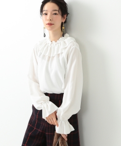 【Ray BEAMS / フリルカラー パフスリーブ ブラウス】