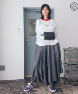 Ray BEAMS / アシメ カラー ビック シャツ◇