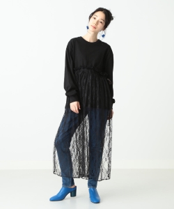 Ray BEAMS / レース キリカエ ロング スリーブ Tシャツ◇