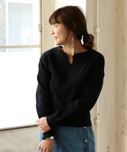 Ray BEAMS / ワッフル リブ キリカエ トップス