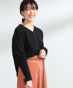 Ray BEAMS / ビッグ ワッフル Vヘンリーネック トップス