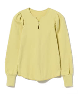 Ray BEAMS / メッシュリブ ヘンリーネック パフスリーブ Tシャツ